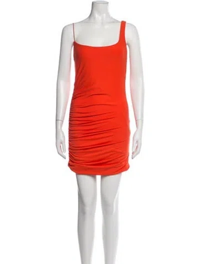 Pre-owned Alix Nyc Square Neckline Mini Dress In Orange