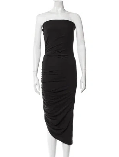 Pre-owned Alix Nyc Strapless Midi Length Dress In Black