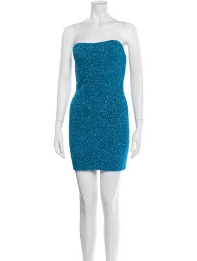 Pre-owned Alix Nyc Strapless Mini Dress W/ Tags In Blue