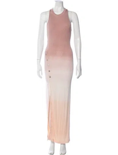 Pre-owned Alix Nyc Tie-dye Print Long Dress In Pink