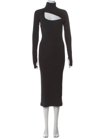 Pre-owned Alix Nyc Turtleneck Knee-length Dress In Black