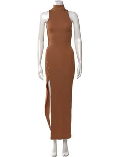 Pre-owned Alix Nyc Turtleneck Long Dress In Brown