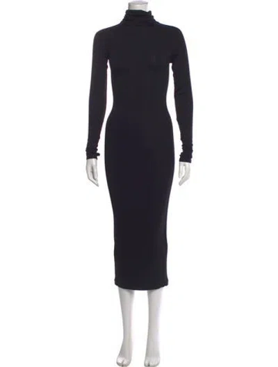 Pre-owned Alix Nyc Turtleneck Midi Length Dress In Black