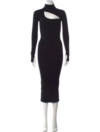 Pre-owned Alix Nyc Turtleneck Midi Length Dress In Black