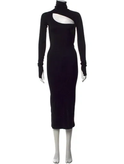 Pre-owned Alix Nyc Turtleneck Midi Length Dress W/ Tags In Black