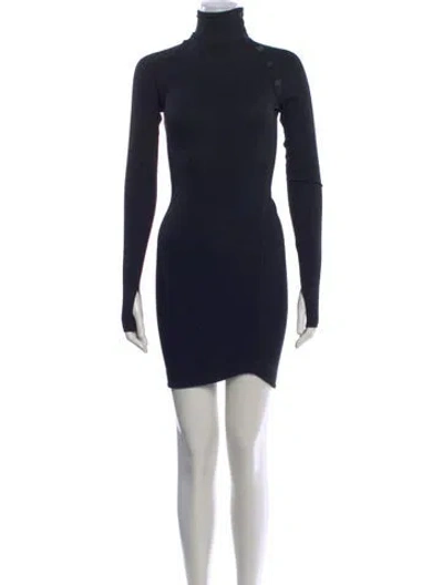 Pre-owned Alix Nyc Turtleneck Mini Dress In Black