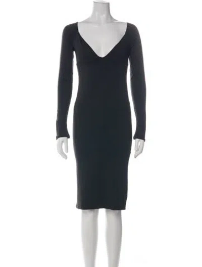 Pre-owned Alix Nyc V-neck Knee-length Dress In Green