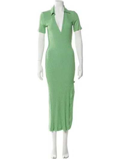Pre-owned Alix Nyc V-neck Long Dress In Green