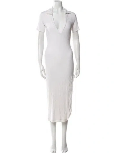 Pre-owned Alix Nyc V-neck Long Dress In Neutral