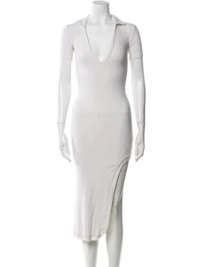 Pre-owned Alix Nyc V-neck Midi Length Dress In Blue