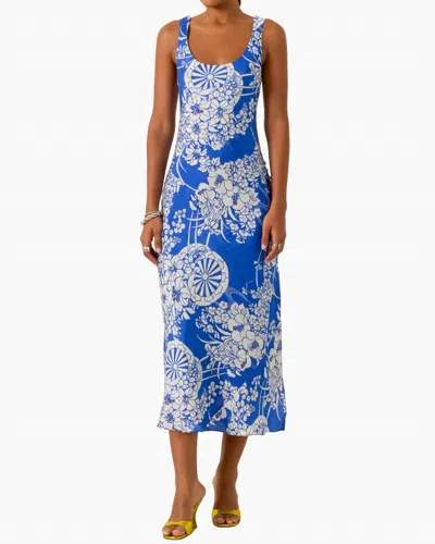 Alix Of Bohemia Adele Royal Spoke Silk Dress In Medium Blue