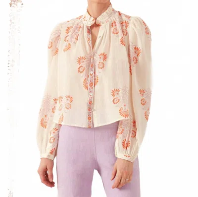 Alix Of Bohemia Ana Papaya Aster Shirt In Ivory