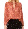 Alix Of Bohemia Annabel Button Down Shirt In Sunset Ember In Multi