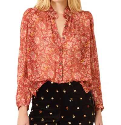 Alix Of Bohemia Annabel Button Down Shirt In Sunset Ember In Multi
