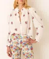 Alix Of Bohemia Annabel Little Rosebud Shirt In White In Multi