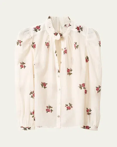 Alix Of Bohemia Annabel Little Rosebud Shirt In White