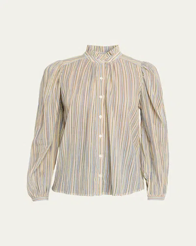 Alix Of Bohemia Annabel Sandlilt Striped Cotton-voile Blouse In Multi