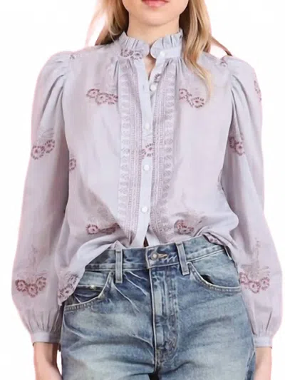 Alix Of Bohemia Annabel Pansy Sky Shirt In Blue In Purple