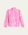 Alix Of Bohemia Annabel Silk Jasmine Print Blouse In Pink