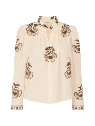 Alix Of Bohemia Artemis Floral-print Long-sleeve Shirt In Neutral