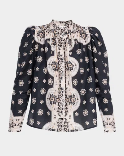 ALIX OF BOHEMIA ARTEMIS PRINTED LONG-SLEEVE BLOUSE