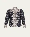 Alix Of Bohemia Artemis Printed Long-sleeve Blouse In Black