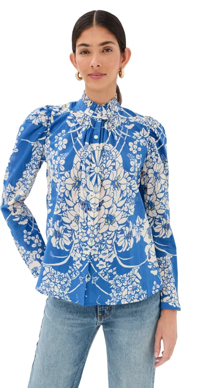 Alix Of Bohemia Artemis Royal Spoke Shirt Medium Blue