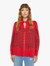 Alix Of Bohemia Artemis Shirt Cherry Trellis In Red - Size X-large In Red