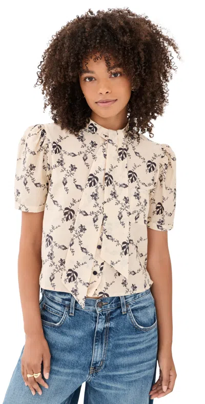 Alix Of Bohemia Chance Shadow Lace Shirt Off-white In Neutral