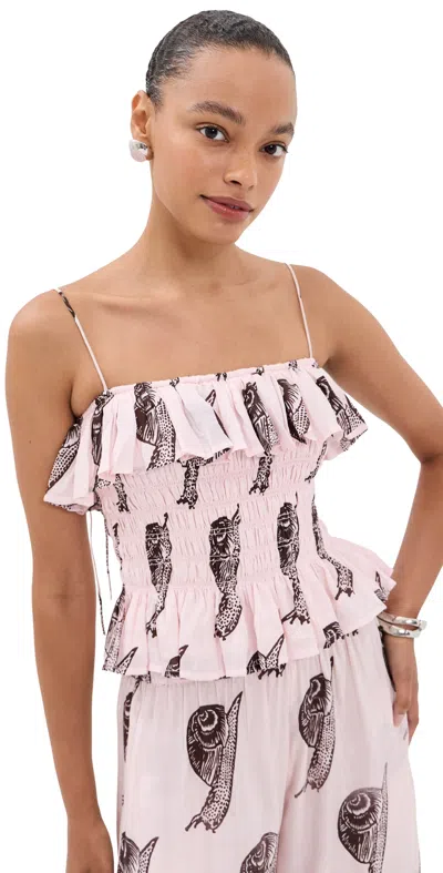 Alix Of Bohemia Claire Snail Study Silk Top Light Pink