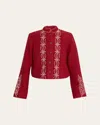Alix Of Bohemia Corinne Embroidered Jacket In Red