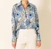 Alix Of Bohemia Dana Sea Flower Shirt In Blue Sea In Multi