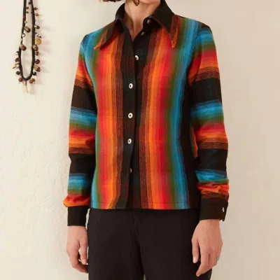 Alix Of Bohemia Dolly Camp Flannel Shirt In Multi Camp In Black