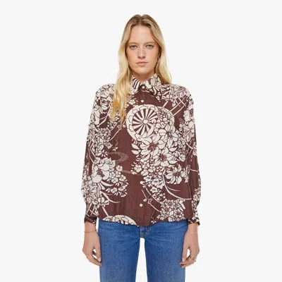 Alix Of Bohemia Emery Auburn Spoke Silk Shirt Dark Brown