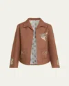 Alix Of Bohemia Francis Hand-embellished Jacket In Brown