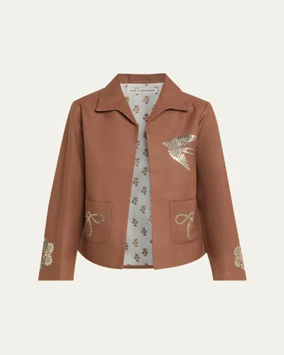 Alix Of Bohemia Francis Hand-embellished Jacket In Brown