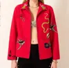 Alix Of Bohemia Francis Tattoo Jacket In Crimson Red In Red
