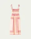 Alix Of Bohemia Kaia Smocked Blush Tile Dress In Pink