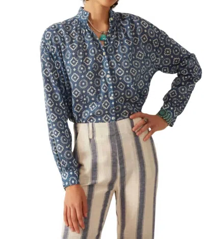 Alix Of Bohemia Kiki Mosaic Shirt In Blue Indigo