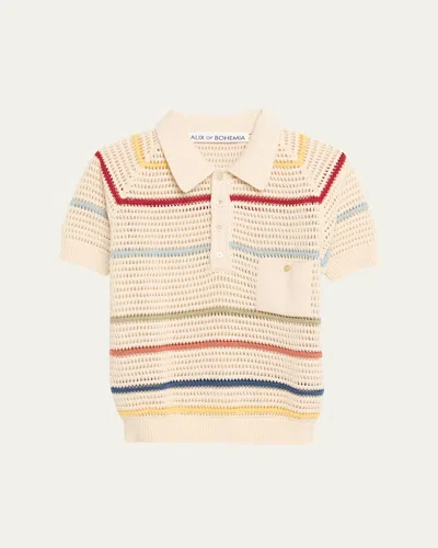 Alix Of Bohemia Lessi Carnival Cotton-knitted Polo Shirt In Multi
