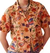 Alix Of Bohemia Lilo Shirt In Gardenia Print Orange In Multi