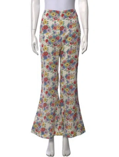 Pre-owned Alix Of Bohemia Linen Flared Pants In Multicolor