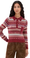 Alix Of Bohemia Liza Mesa Fair Isle Top Red In Multi