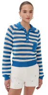 Alix Of Bohemia Liza Nautical Crochet Top Nautical In Blue