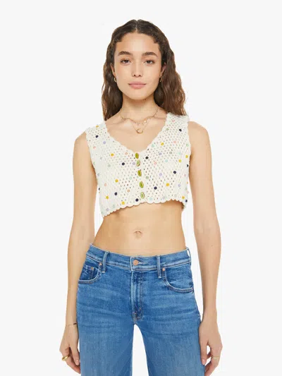 Alix Of Bohemia Ludi Pearl Beaded Crochet Top In Ivory