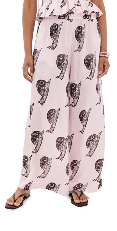 Alix Of Bohemia Margie Snail Study Silk Pants Light Pink