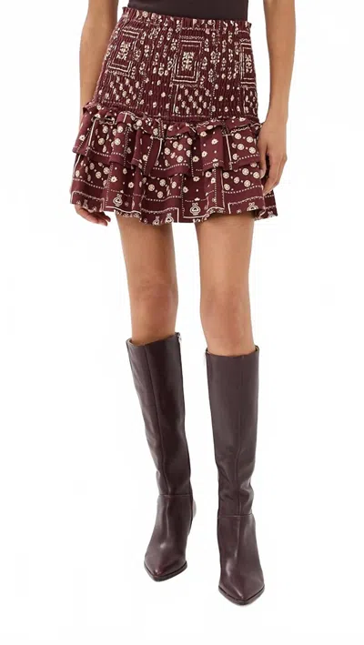 ALIX OF BOHEMIA MARIA PANEL MINI SKIRT IN SADDLE