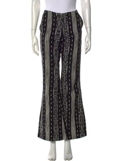 Pre-owned Alix Of Bohemia Patterned Flared Pants In Black
