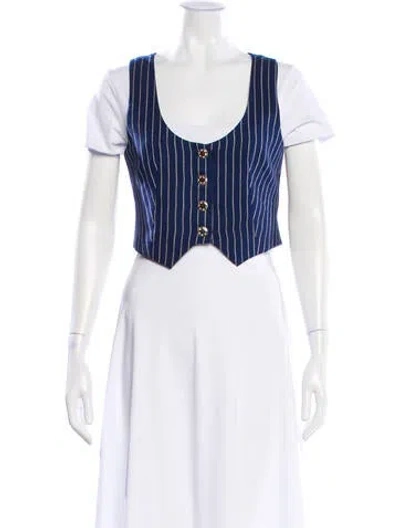 Pre-owned Alix Of Bohemia Silk Striped Vest In White
