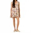 Alix Of Bohemia Soleil Wildflower Linen Mini Dress In Multi White In Multi